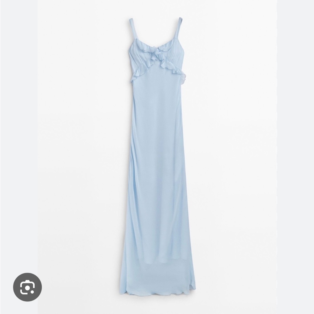 Massimo Dutti Light Blue Maxi Dress